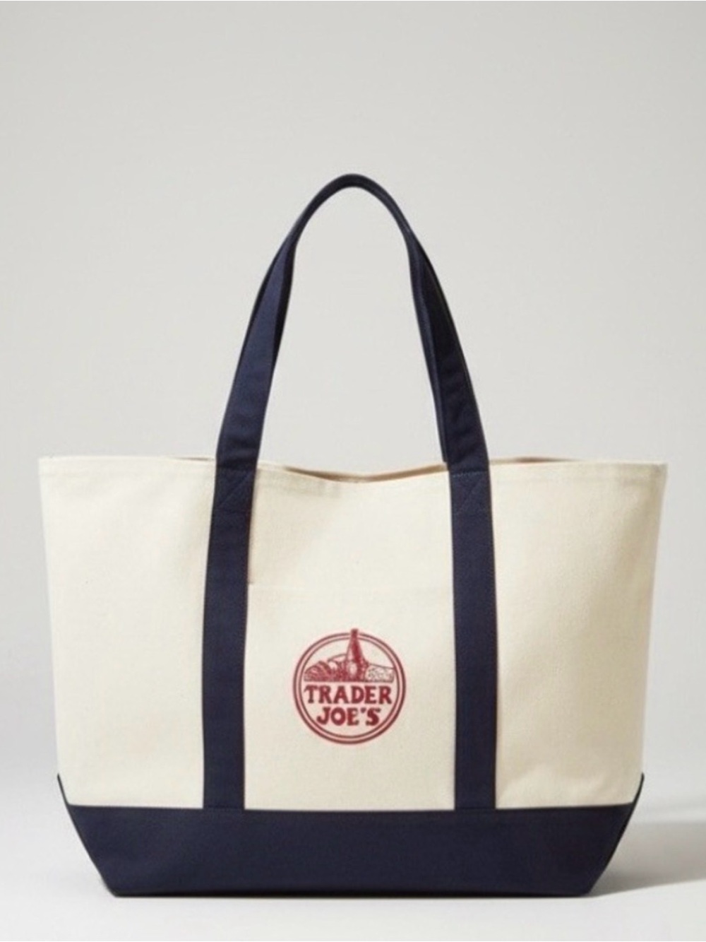 NWT! Navy Blue TraderJoe’s Reusable  Tote Bag With a Surpise TJoe’s Reusable Bag